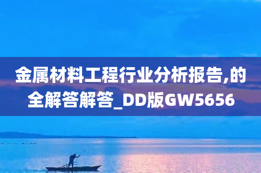 金属材料工程行业分析报告,的全解答解答_DD版GW5656