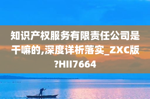 知识产权服务有限责任公司是干嘛的,深度详析落实_ZXC版?HII7664