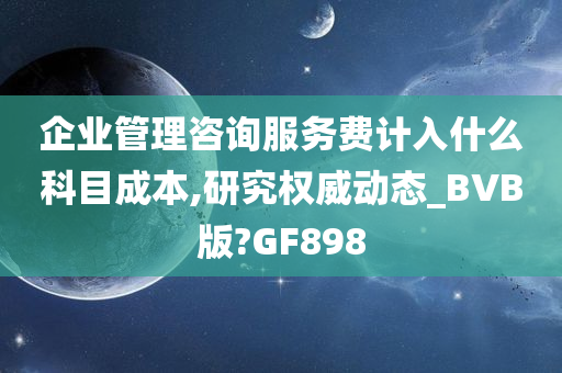 企业管理咨询服务费计入什么科目成本,研究权威动态_BVB版?GF898