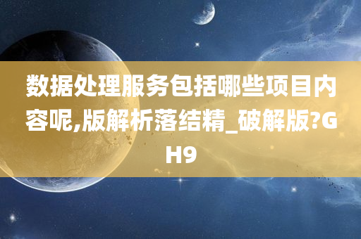 数据处理服务包括哪些项目内容呢,版解析落结精_破解版?GH9