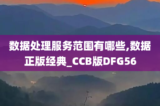 数据处理服务范围有哪些,数据正版经典_CCB版DFG56