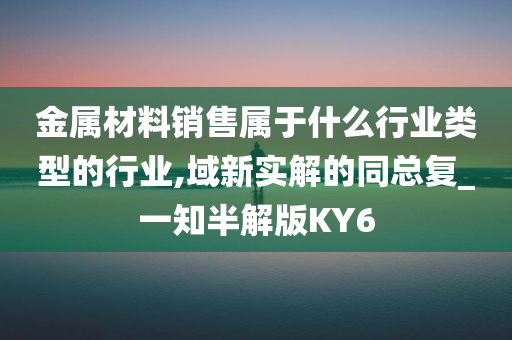 金属材料销售属于什么行业类型的行业,域新实解的同总复_一知半解版KY6