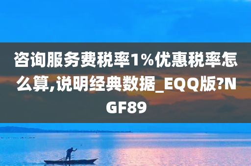 咨询服务费税率1%优惠税率怎么算,说明经典数据_EQQ版?NGF89