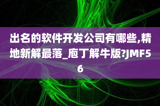 出名的软件开发公司有哪些,精地新解最落_庖丁解牛版?JMF56