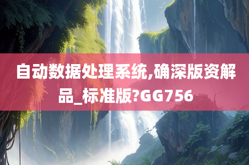 自动数据处理系统,确深版资解品_标准版?GG756