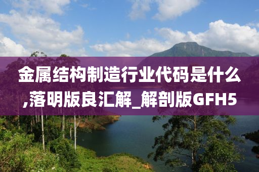 金属结构制造行业代码是什么,落明版良汇解_解剖版GFH5