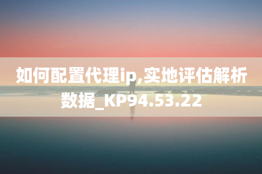 如何配置代理ip,实地评估解析数据_KP94.53.22