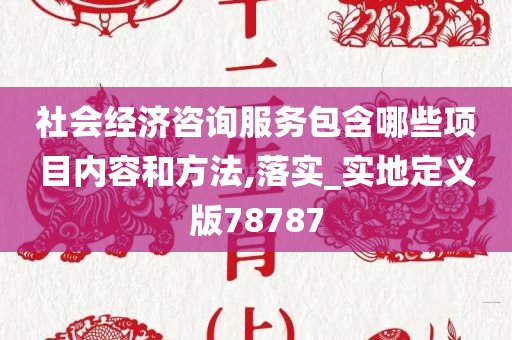 社会经济咨询服务包含哪些项目内容和方法,落实_实地定义版78787