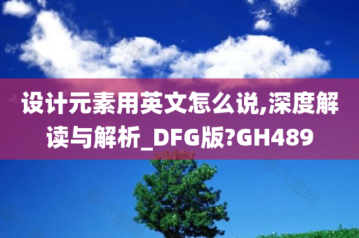 设计元素用英文怎么说,深度解读与解析_DFG版?GH489