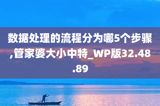 数据处理的流程分为哪5个步骤,管家婆大小中特_WP版32.48.89