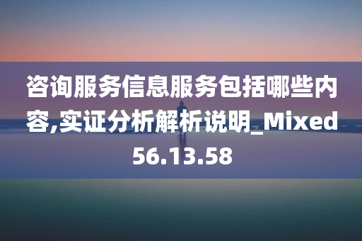 咨询服务信息服务包括哪些内容,实证分析解析说明_Mixed56.13.58