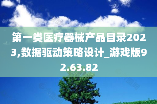 第一类医疗器械产品目录2023,数据驱动策略设计_游戏版92.63.82