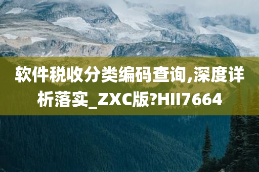 软件税收分类编码查询,深度详析落实_ZXC版?HII7664