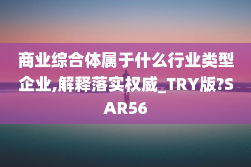 商业综合体属于什么行业类型企业,解释落实权威_TRY版?SAR56