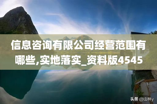 信息咨询有限公司经营范围有哪些,实地落实_资料版4545