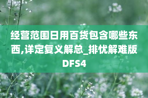 经营范围日用百货包含哪些东西,详定复义解总_排忧解难版DFS4