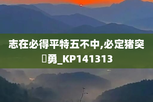 志在必得平特五不中,必定猪突豨勇_KP141313