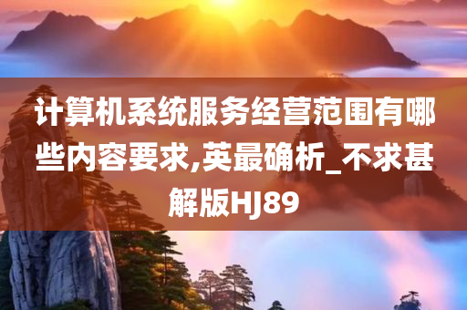 计算机系统服务经营范围有哪些内容要求,英最确析_不求甚解版HJ89