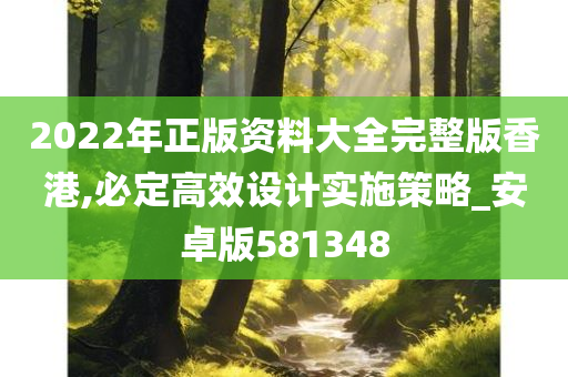 2022年正版资料大全完整版香港,必定高效设计实施策略_安卓版581348