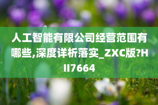 人工智能有限公司经营范围有哪些,深度详析落实_ZXC版?HII7664