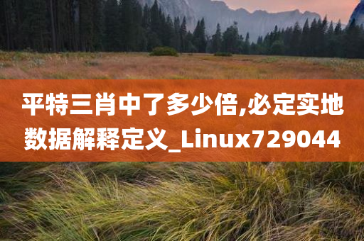 平特三肖中了多少倍,必定实地数据解释定义_Linux729044