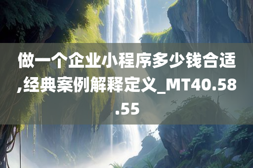 做一个企业小程序多少钱合适,经典案例解释定义_MT40.58.55