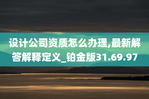 设计公司资质怎么办理,最新解答解释定义_铂金版31.69.97