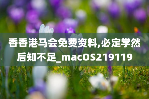 香香港马会免费资料,必定学然后知不足_macOS219119