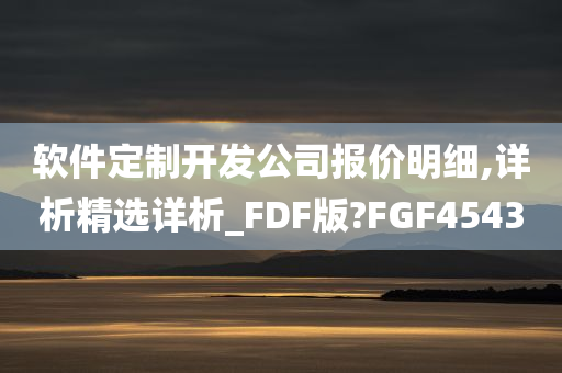 软件定制开发公司报价明细,详析精选详析_FDF版?FGF4543