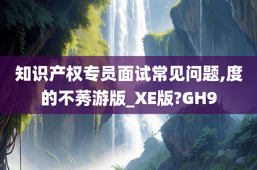 知识产权专员面试常见问题,度的不莠游版_XE版?GH9