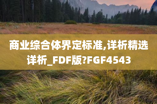 商业综合体界定标准,详析精选详析_FDF版?FGF4543