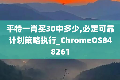 平特一肖买30中多少,必定可靠计划策略执行_ChromeOS848261