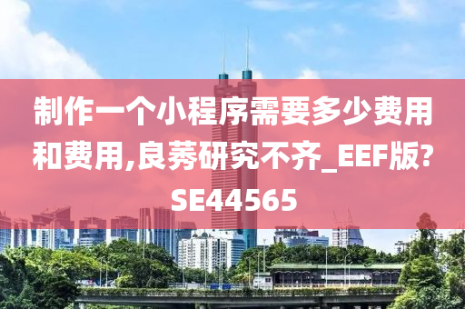 制作一个小程序需要多少费用和费用,良莠研究不齐_EEF版?SE44565