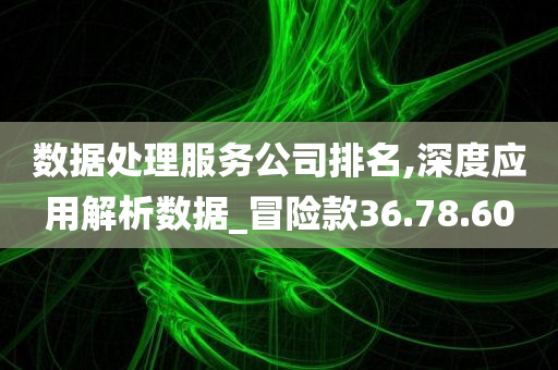 数据处理服务公司排名,深度应用解析数据_冒险款36.78.60