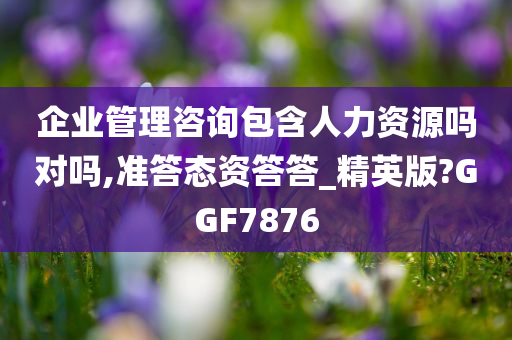 企业管理咨询包含人力资源吗对吗,准答态资答答_精英版?GGF7876