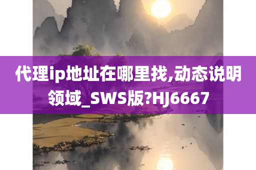 代理ip地址在哪里找,动态说明领域_SWS版?HJ6667