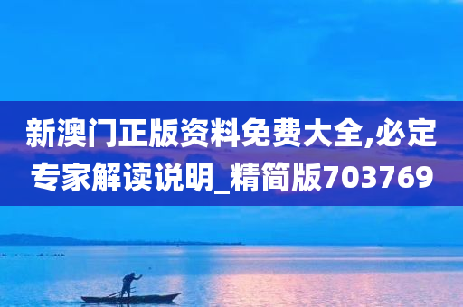 新澳门正版资料免费大全,必定专家解读说明_精简版703769