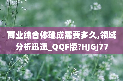 商业综合体建成需要多久,领域分析迅速_QQF版?HJGJ77