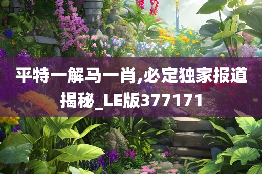 平特一解马一肖,必定独家报道揭秘_LE版377171