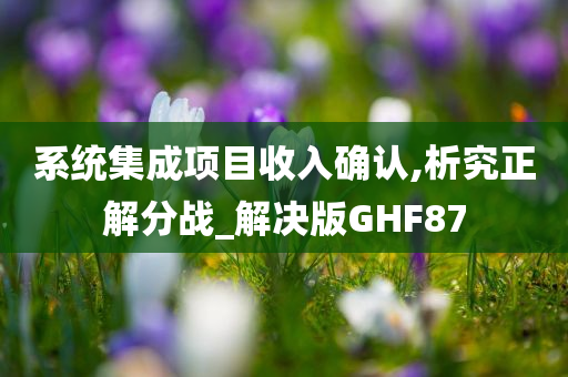 系统集成项目收入确认,析究正解分战_解决版GHF87