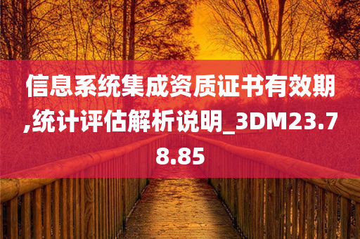 信息系统集成资质证书有效期,统计评估解析说明_3DM23.78.85