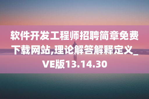 软件开发工程师招聘简章免费下载网站,理论解答解释定义_VE版13.14.30