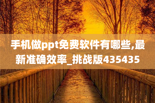 手机做ppt免费软件有哪些,最新准确效率_挑战版435435