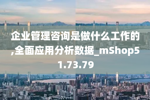 企业管理咨询是做什么工作的,全面应用分析数据_mShop51.73.79