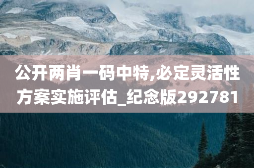 公开两肖一码中特,必定灵活性方案实施评估_纪念版292781