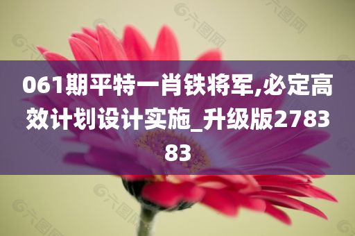 061期平特一肖铁将军,必定高效计划设计实施_升级版278383