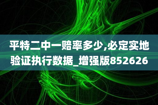 平特二中一赔率多少,必定实地验证执行数据_增强版852626