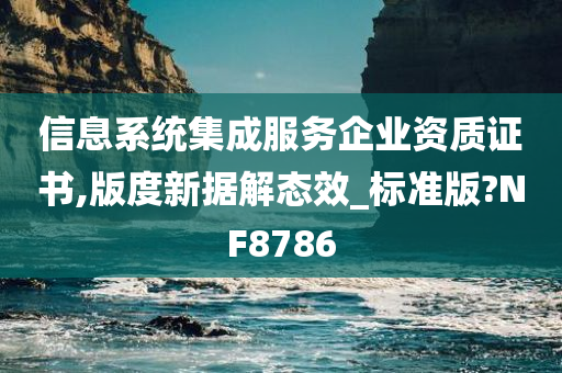 信息系统集成服务企业资质证书,版度新据解态效_标准版?NF8786