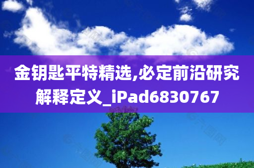 金钥匙平特精选,必定前沿研究解释定义_iPad6830767