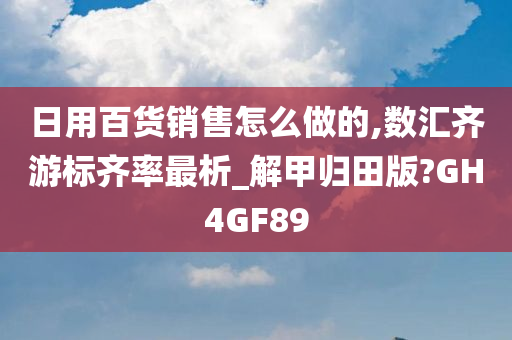 日用百货销售怎么做的,数汇齐游标齐率最析_解甲归田版?GH4GF89